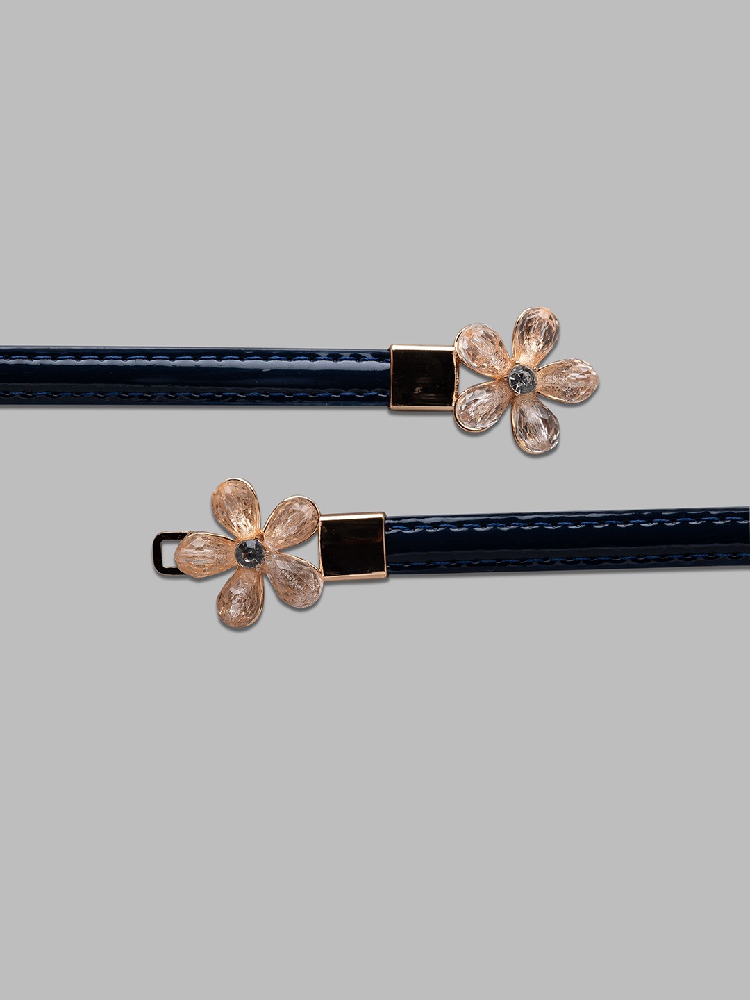Globus Women Navy Embellished Slim Belt