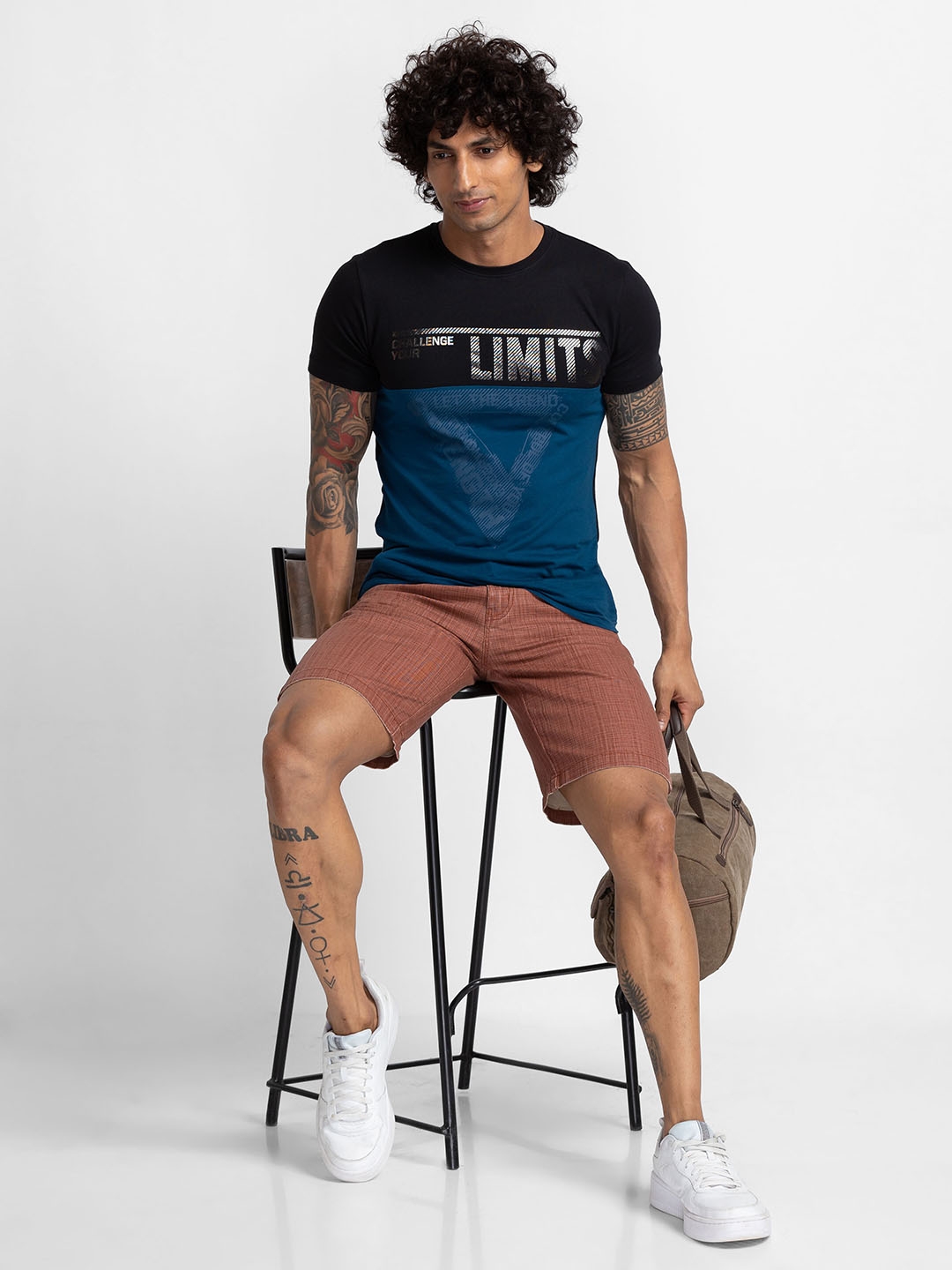 globus | Men's Brown Cotton Solid Shorts 5