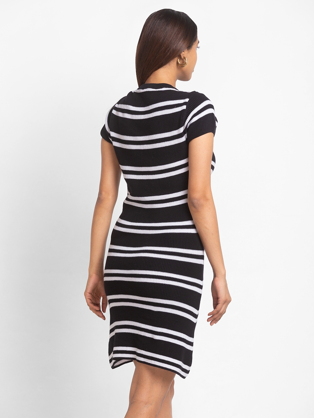 globus | Globus Black Striped Bodycon Dress 2