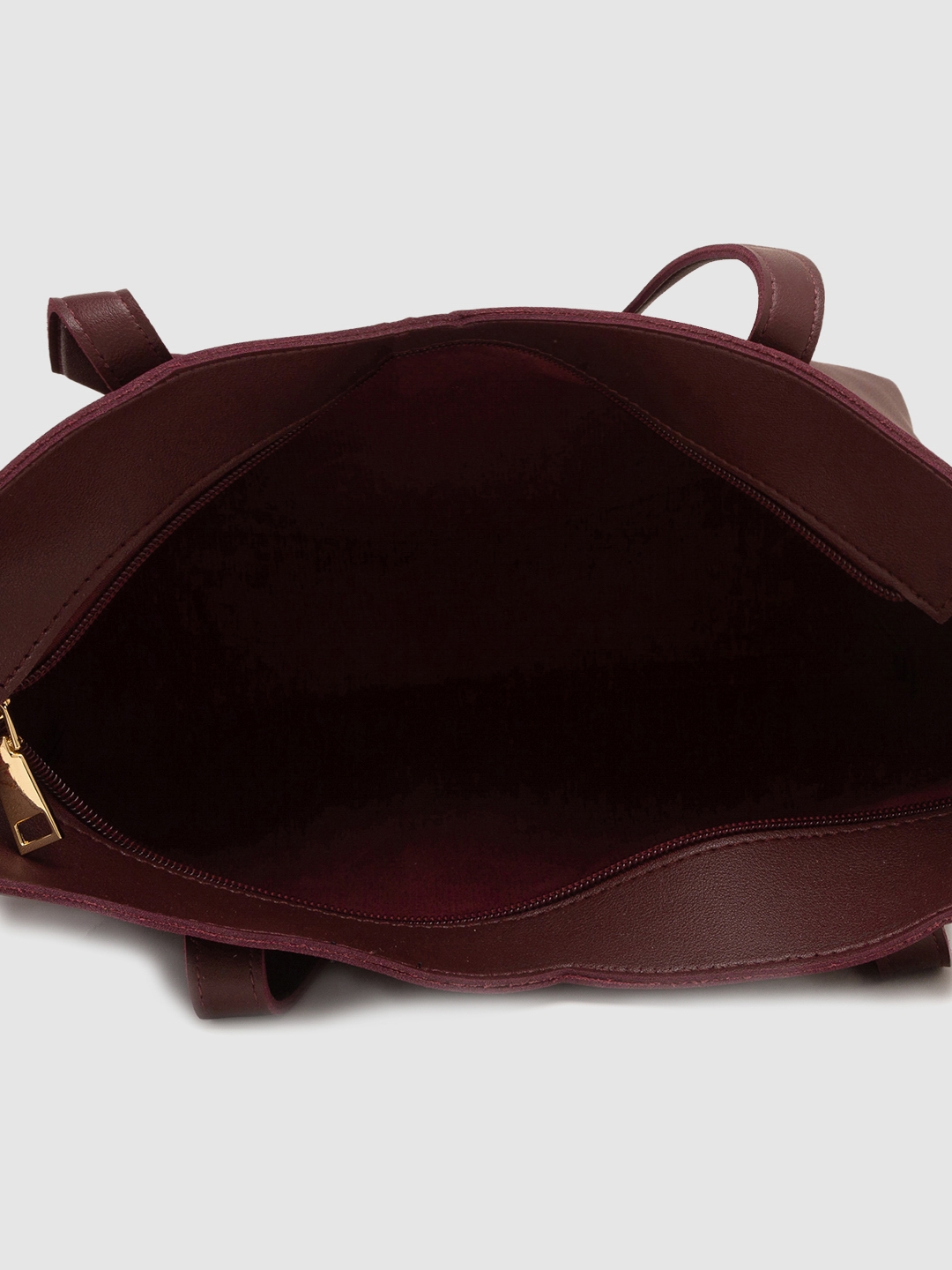 globus | Globus Maroon Solid Handbag 3
