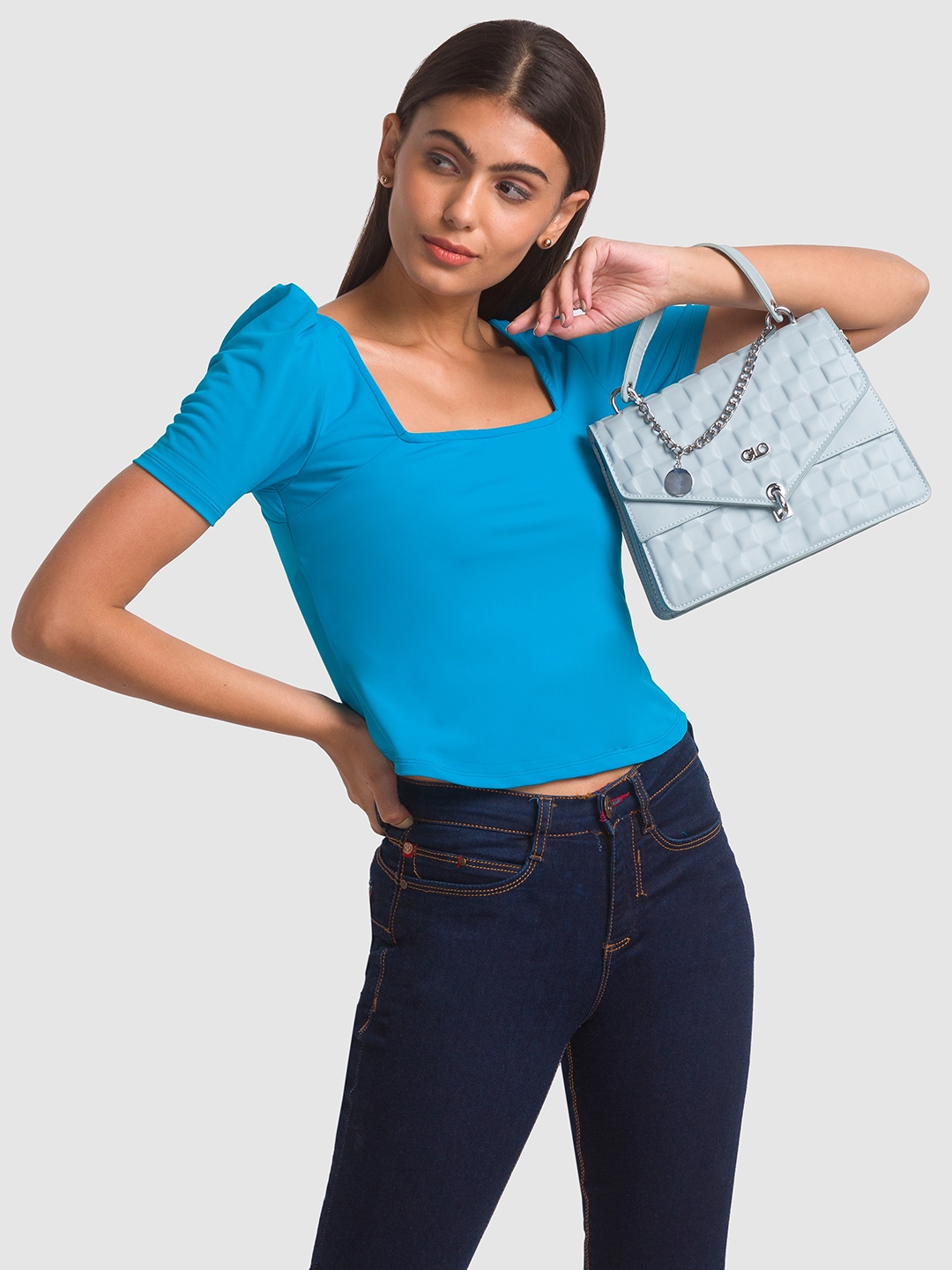 globus | Globus Blue Solid Handbag 5