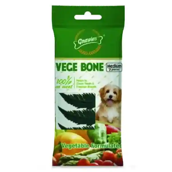 Gnawlers Vege Bone Medium Dog Treats - (7 Pieces)