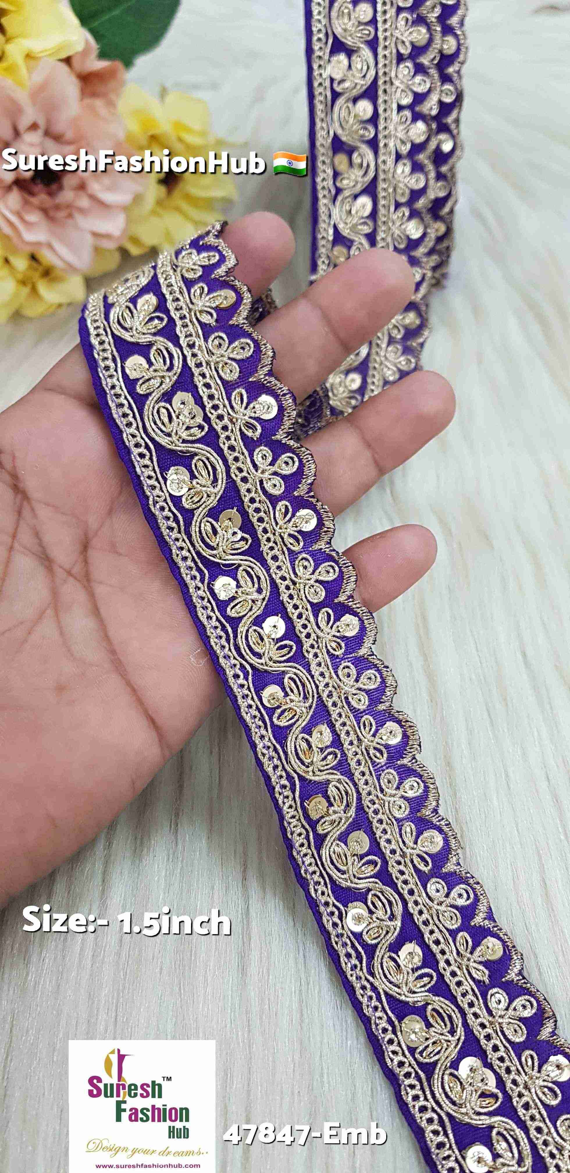 Purple Pearl Dori Sequence Lace