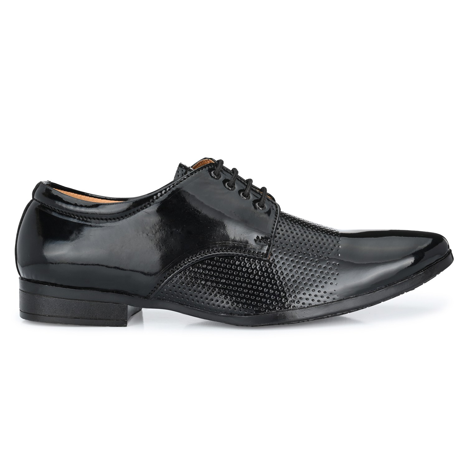 Godigo Black Soft Leather Airmix Lace-up Formal Shoes for Men