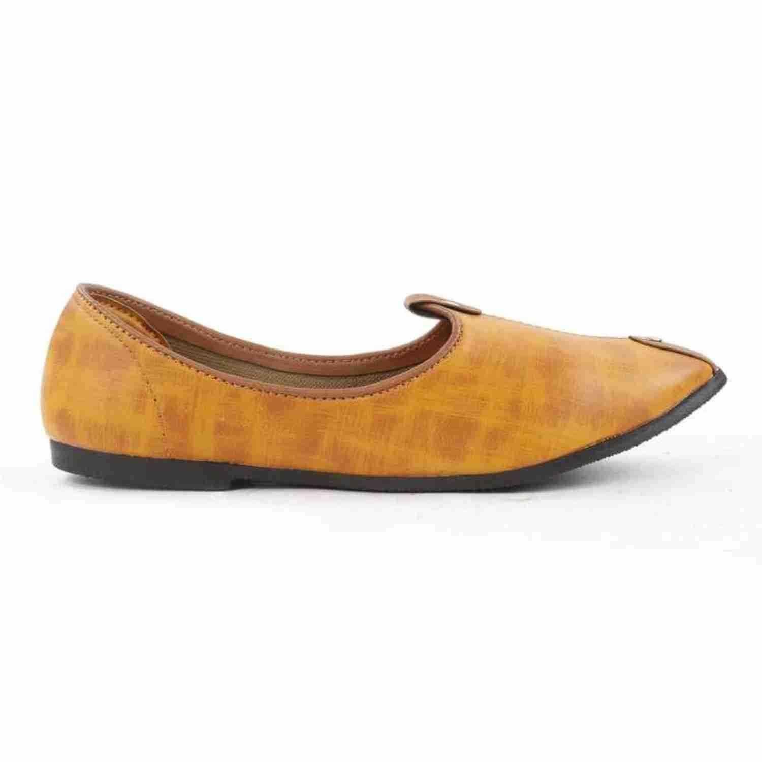 Godigo Tan Synthetic PVC Slip-on Nagra Jutti Shoes for Men