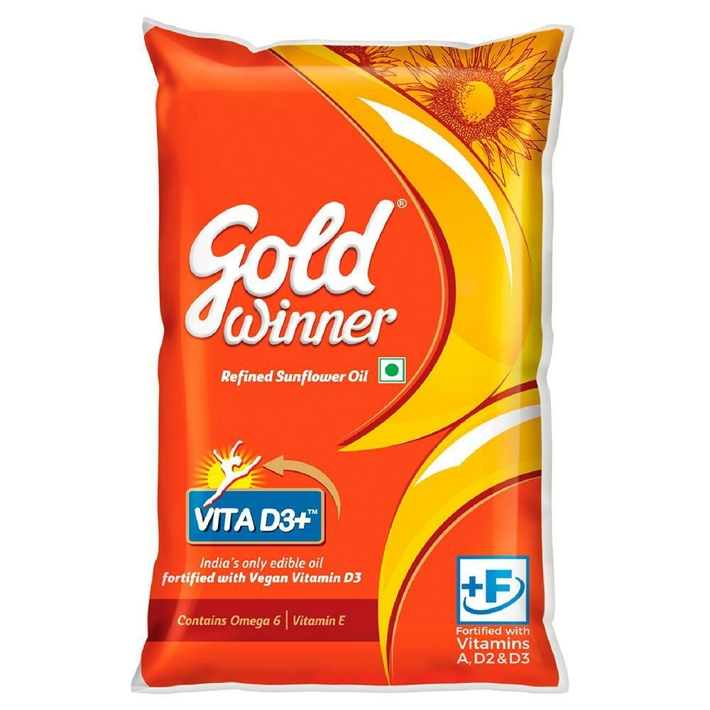Gold Winner Refined Sunflower Oil 1 L (Pouch)