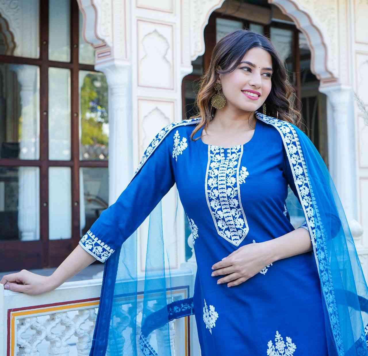 Straight cheap embroidered kurta