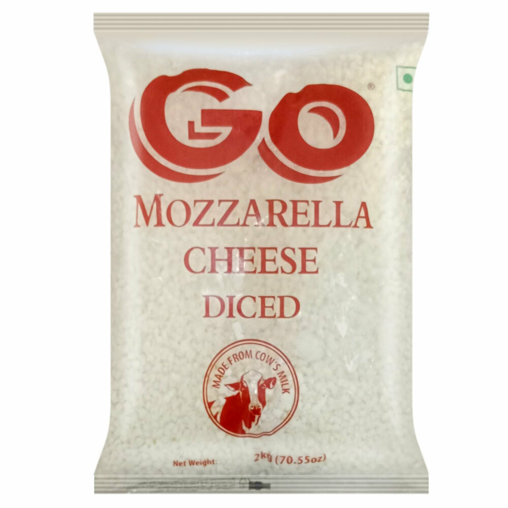 Go Mozzarella Diced Cheese 2 Kg (Pack)
