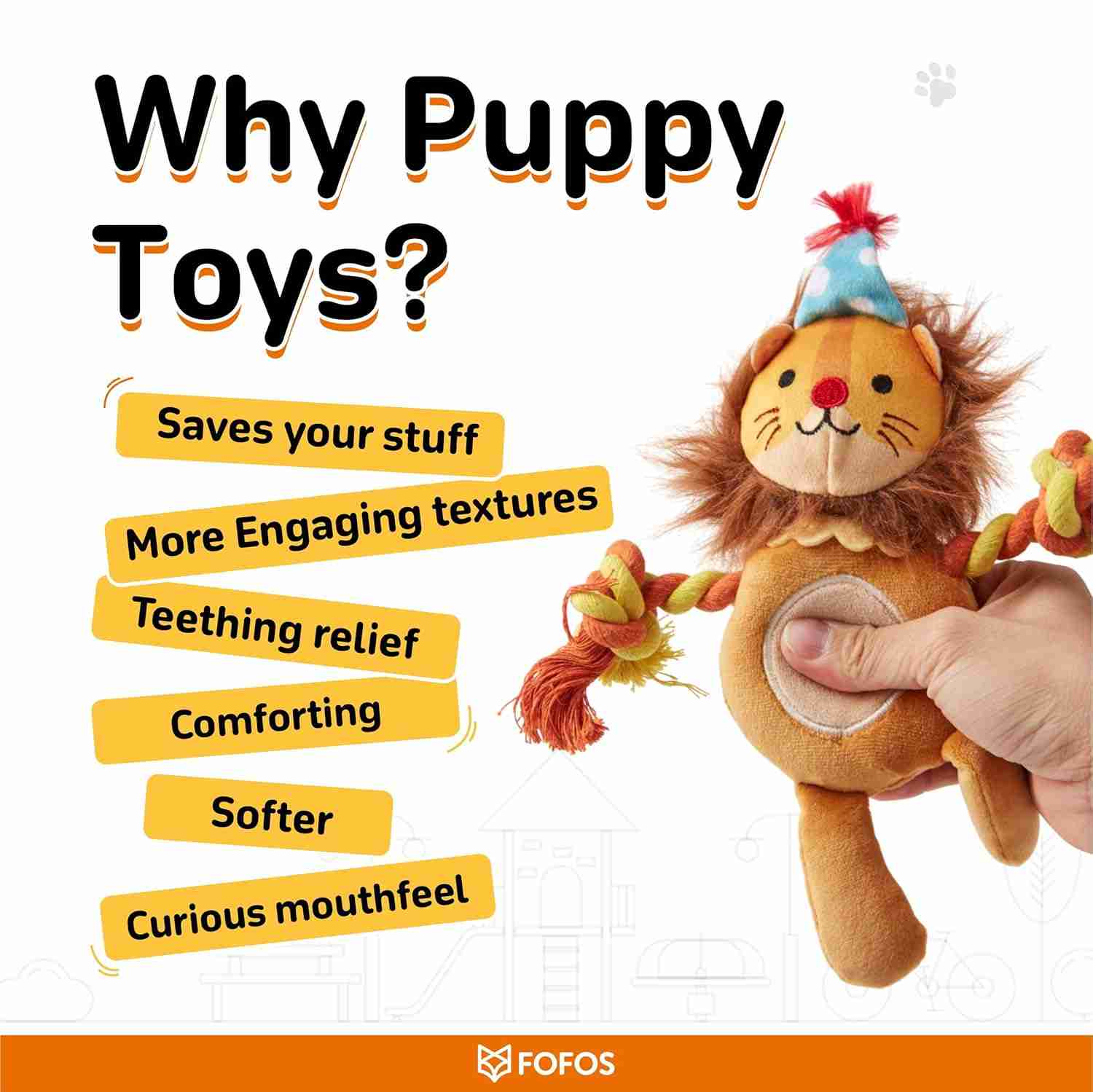 Fofos Fluffy Puppy Toy Lion