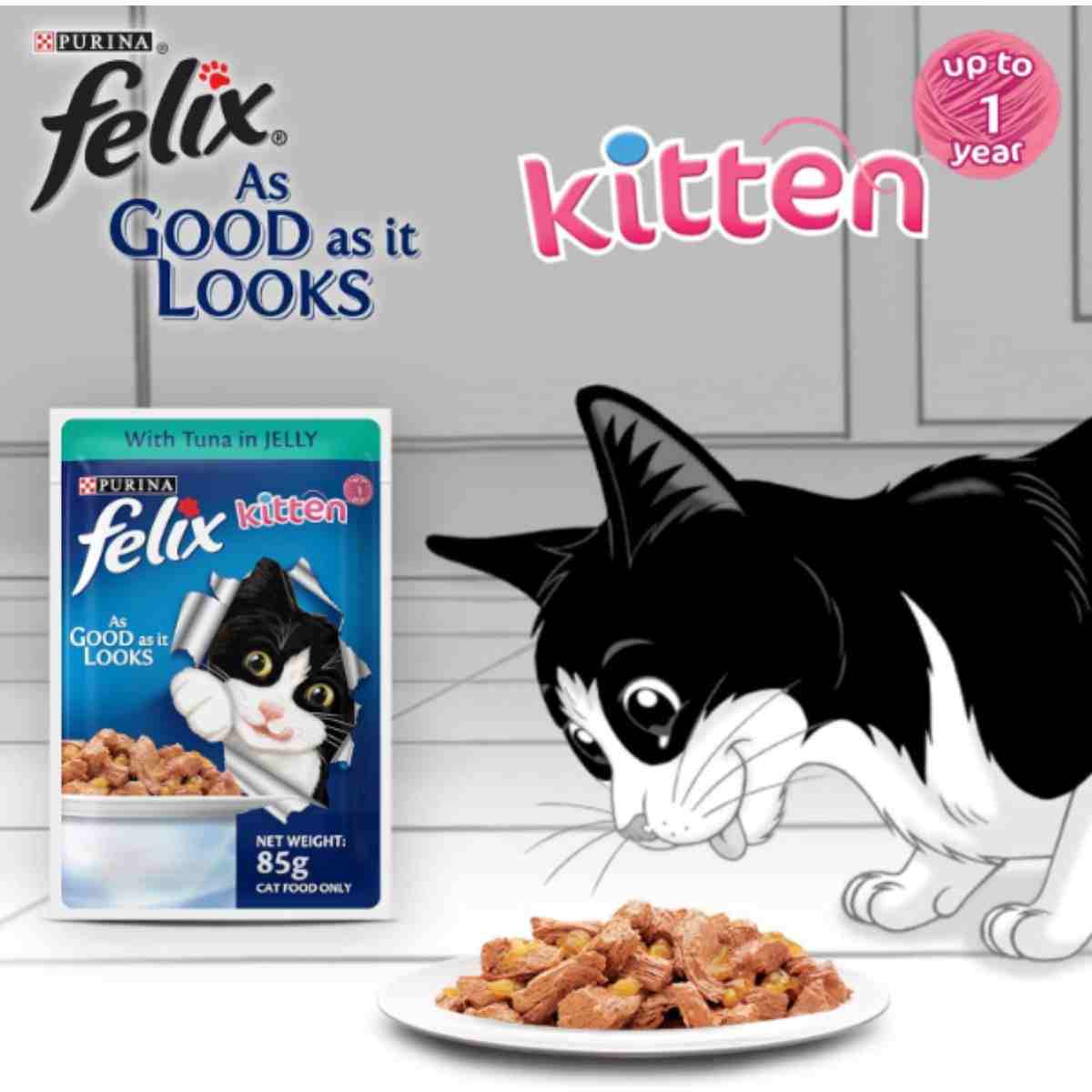 Purina Felix Tuna in Jelly Wet Kitten Food - 85gm