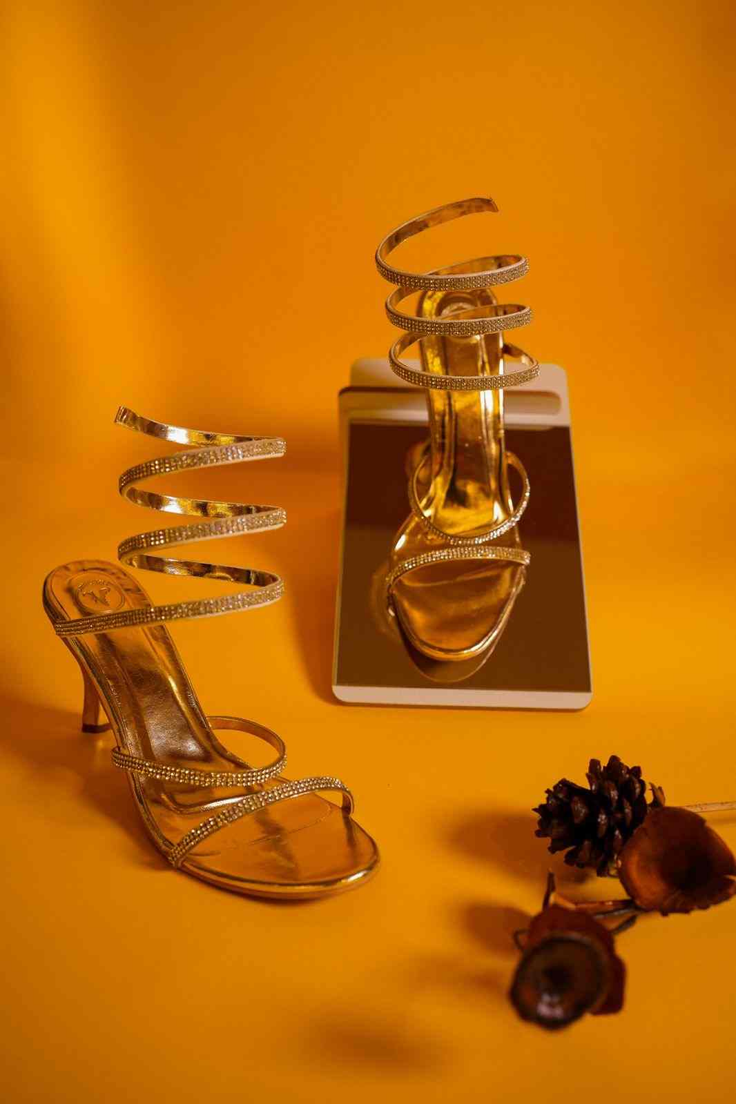 Gold Spring Heel Sandal