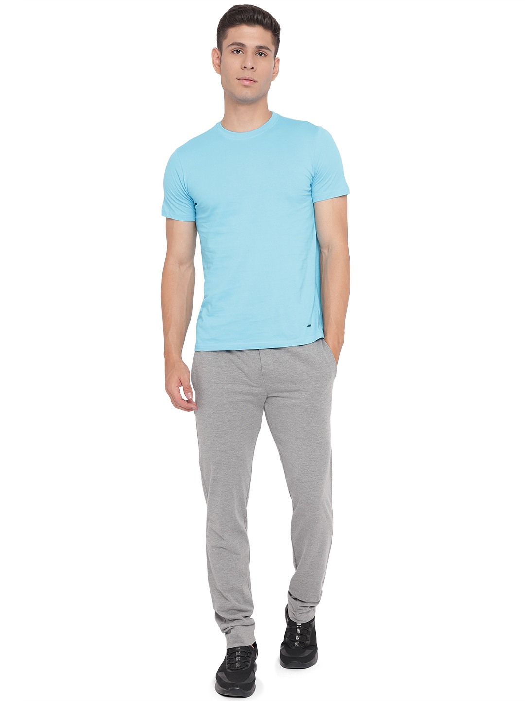 Grey Solid Regular Fit Track Pants | Greenfibre