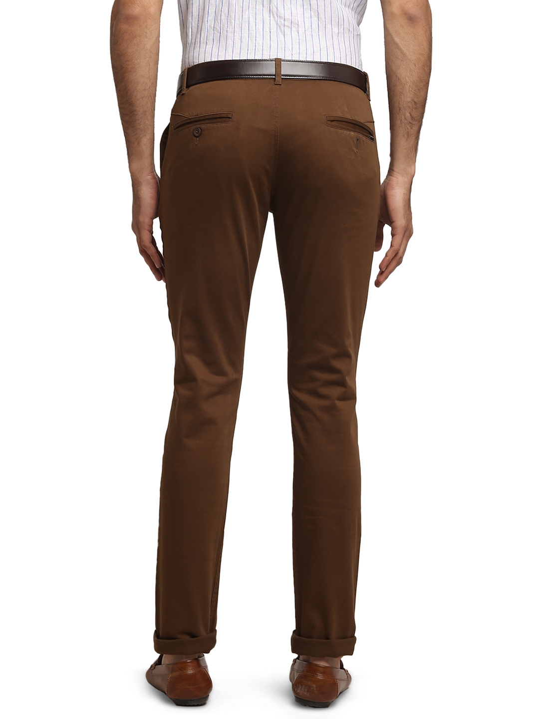 Greenfibre | Brown Solid Super Slim Fit Casual Trouser | Greenfibre 2