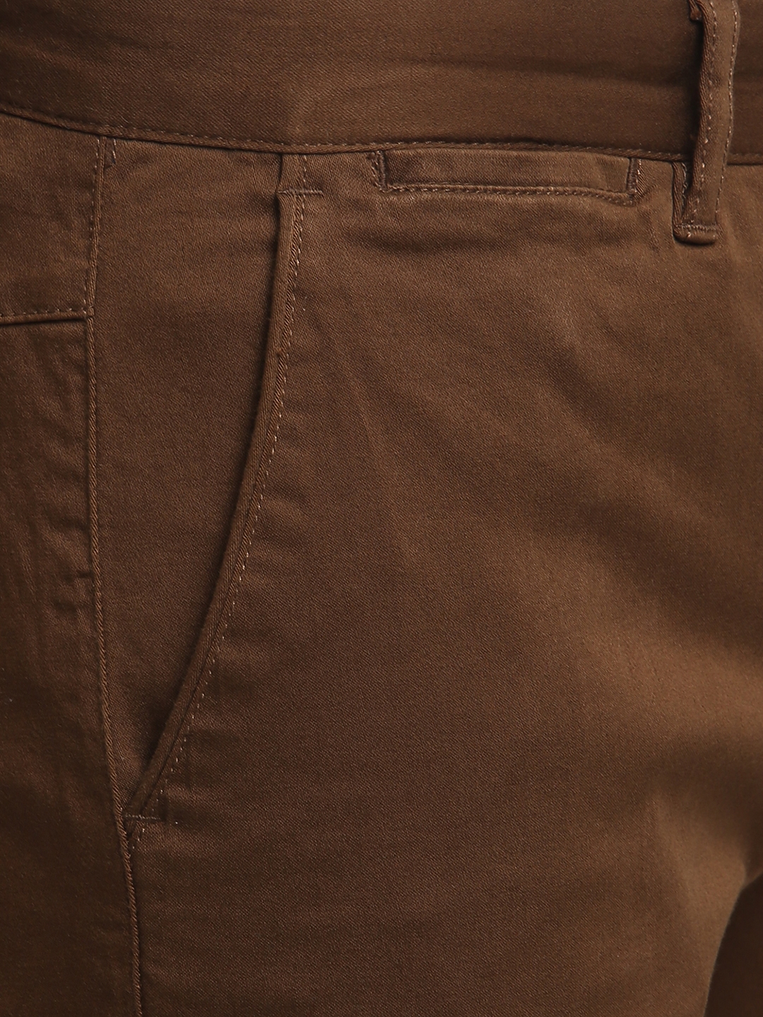 Greenfibre | Brown Solid Super Slim Fit Casual Trouser | Greenfibre 4