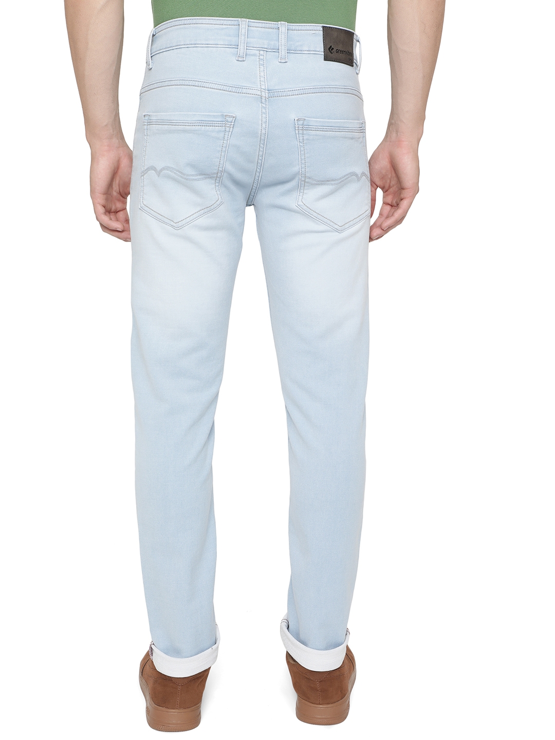 Greenfibre | Ice Blue Solid Narrow Fit Jeans | Greenfibre 2