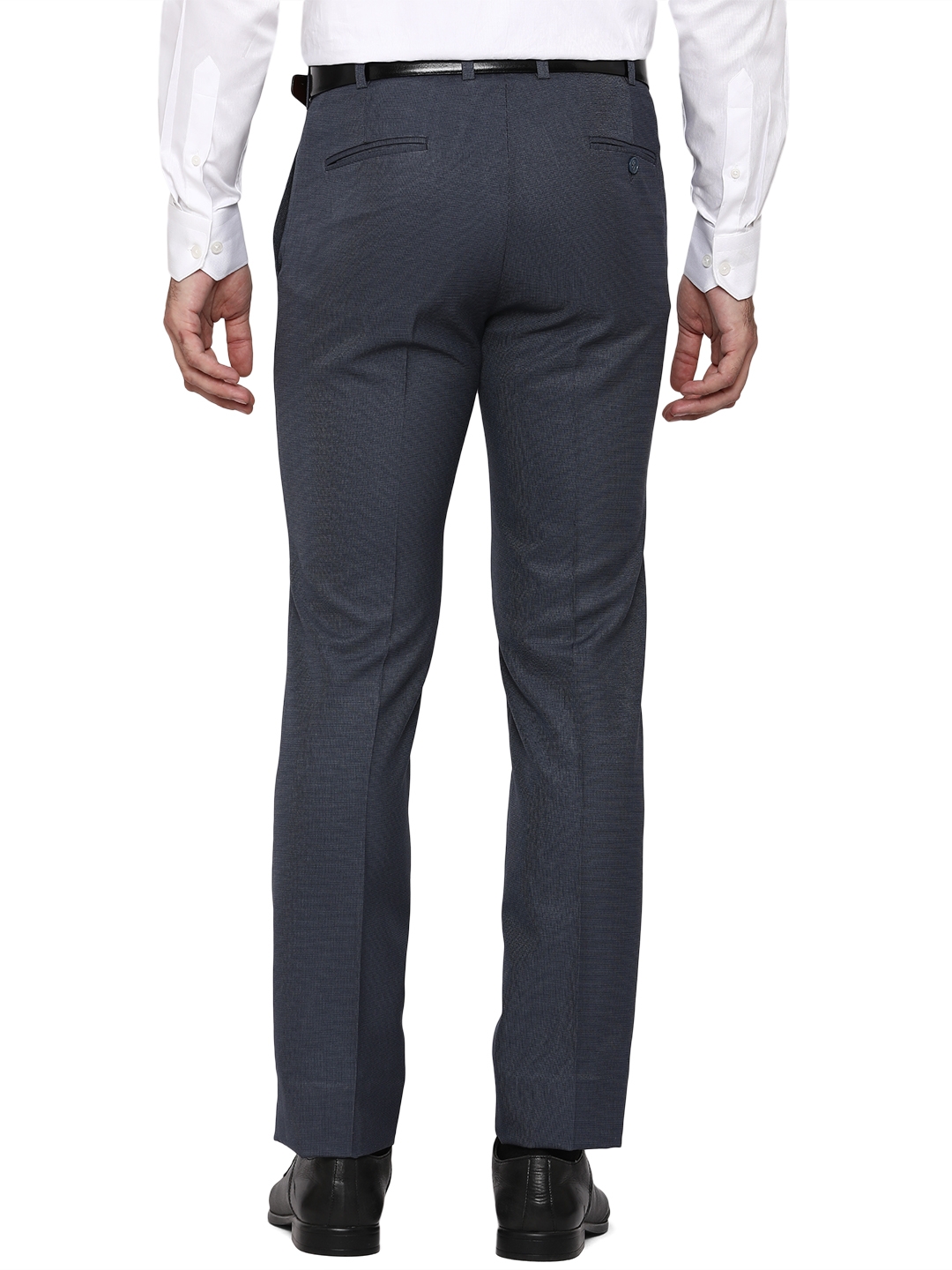 Greenfibre | Navy Blue Solid Slim Fit Formal Trouser | Greenfibre 2