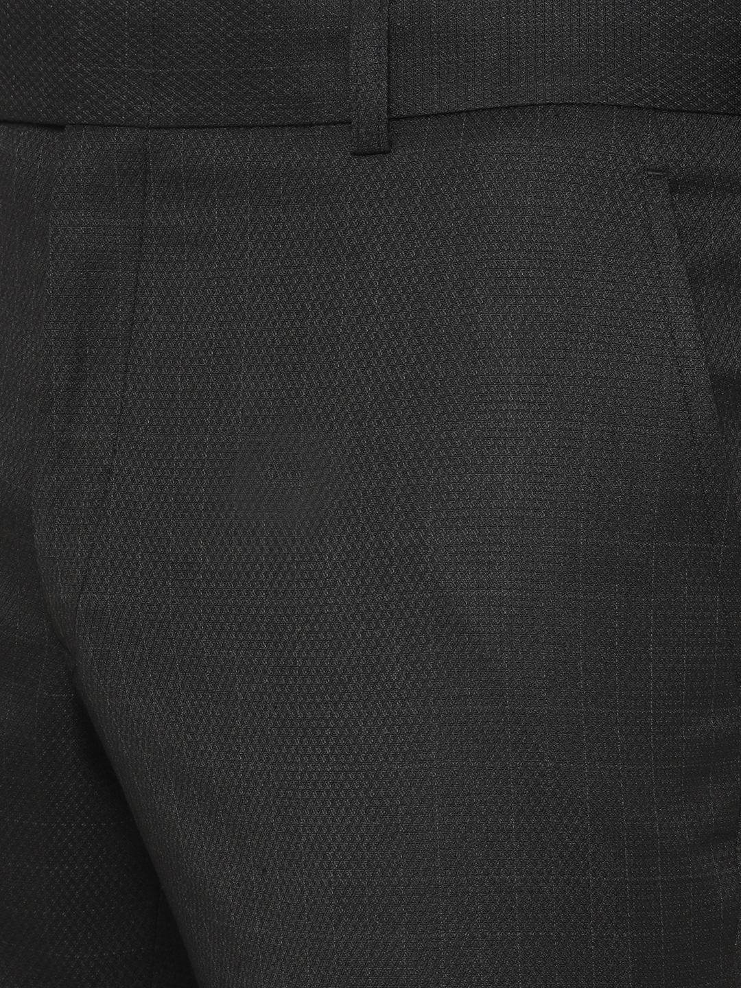 Grenish Black Checked Super Slim Fit Formal Trouser | Greenfibre