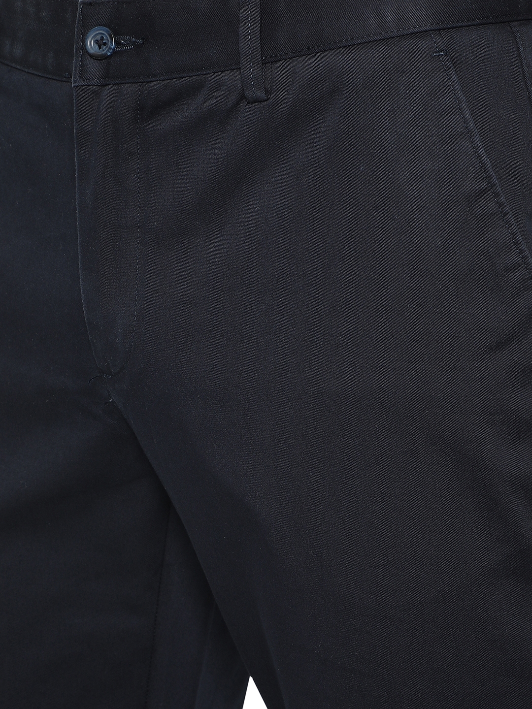 Greenfibre | Navy Blue Solid Super Slim Fit Casual Trouser | Greenfibre 4