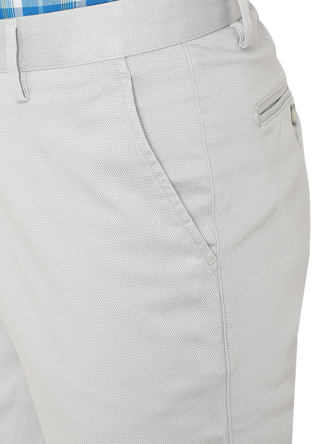 Greenfibre | Stone Grey Printed Slim Fit Casual Trouser | Greenfibre 4