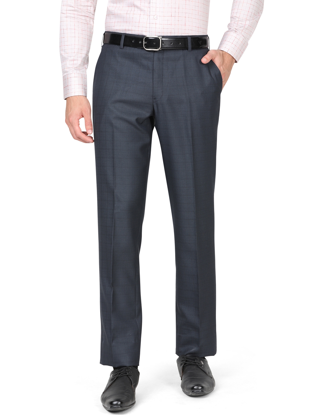 Greenfibre | Blue Checked Classic Fit Formal Trouser | Greenfibre 0