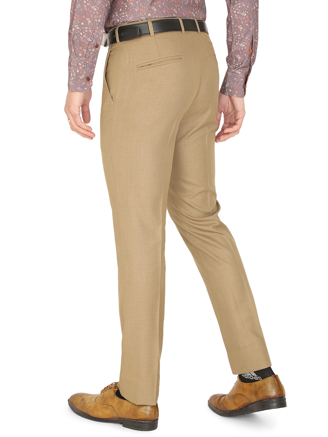 Greenfibre | Dark Beige Solid Slim Fit Formal Trouser | Greenfibre 2