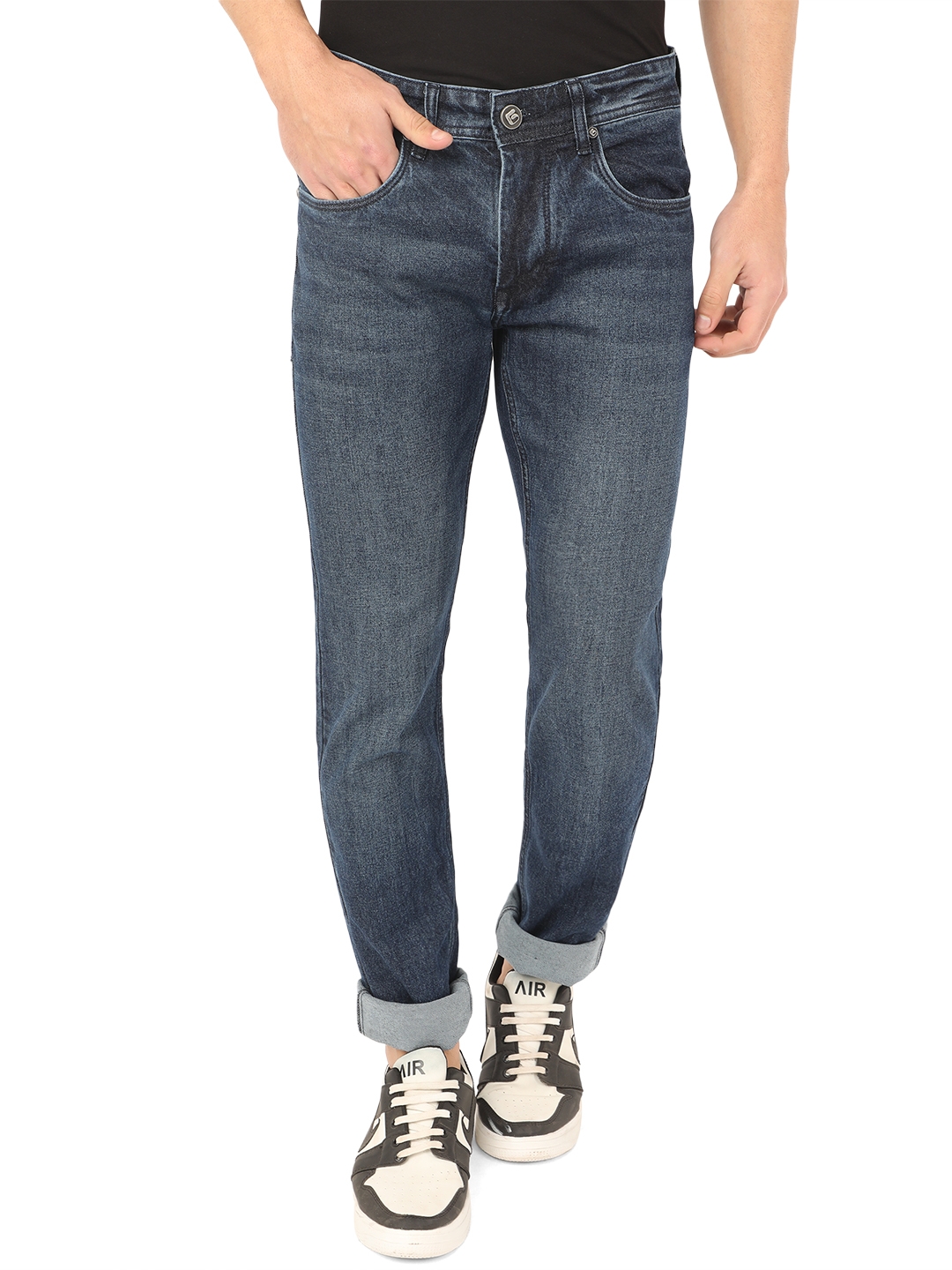 Greenfibre | Denim Blue Washed Narrow Fit Jeans | Greenfibre 0