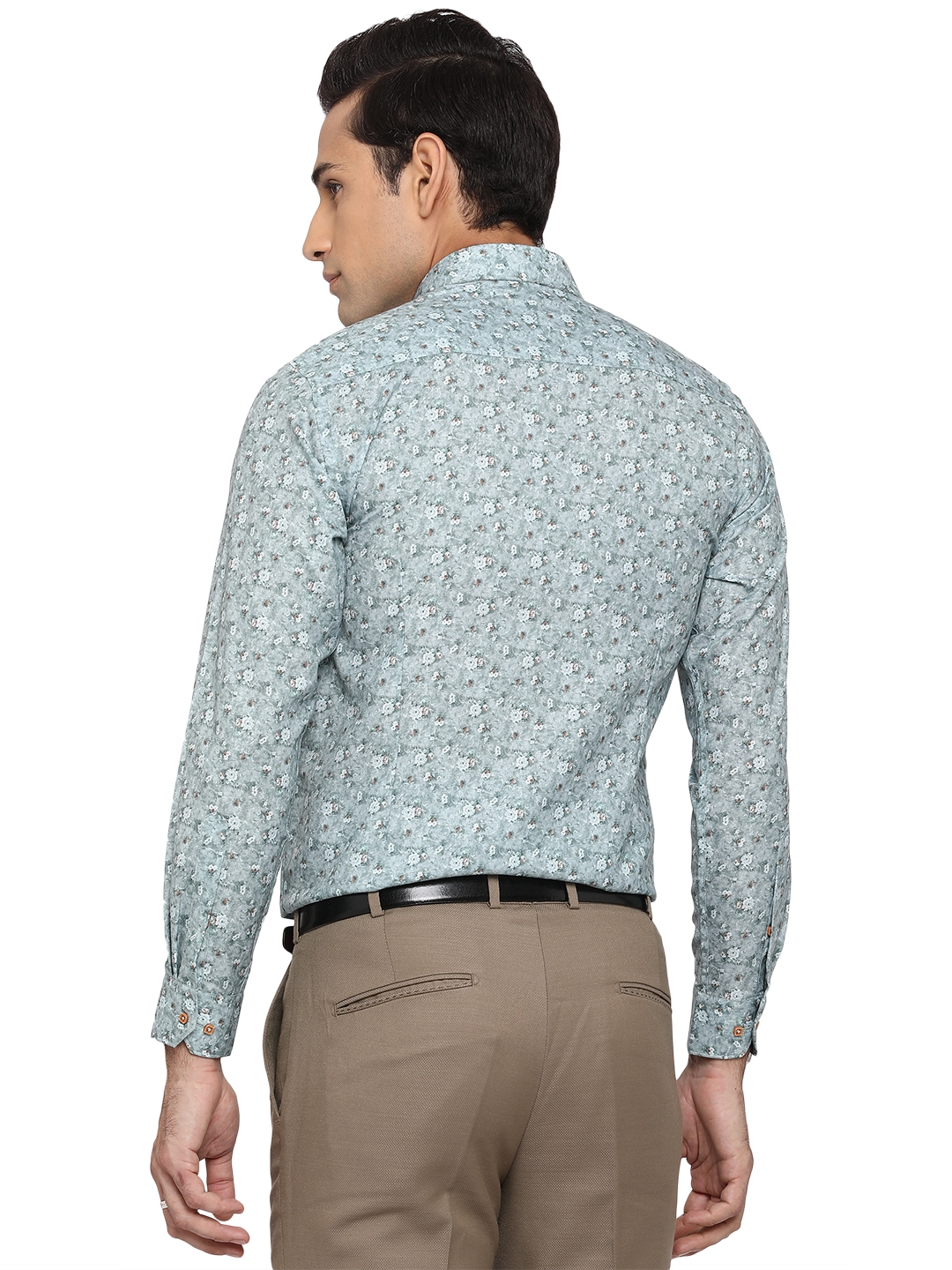 Greenfibre | Cameo Green Printed Slim Fit Party Wear Shirt | Greenfibre 2