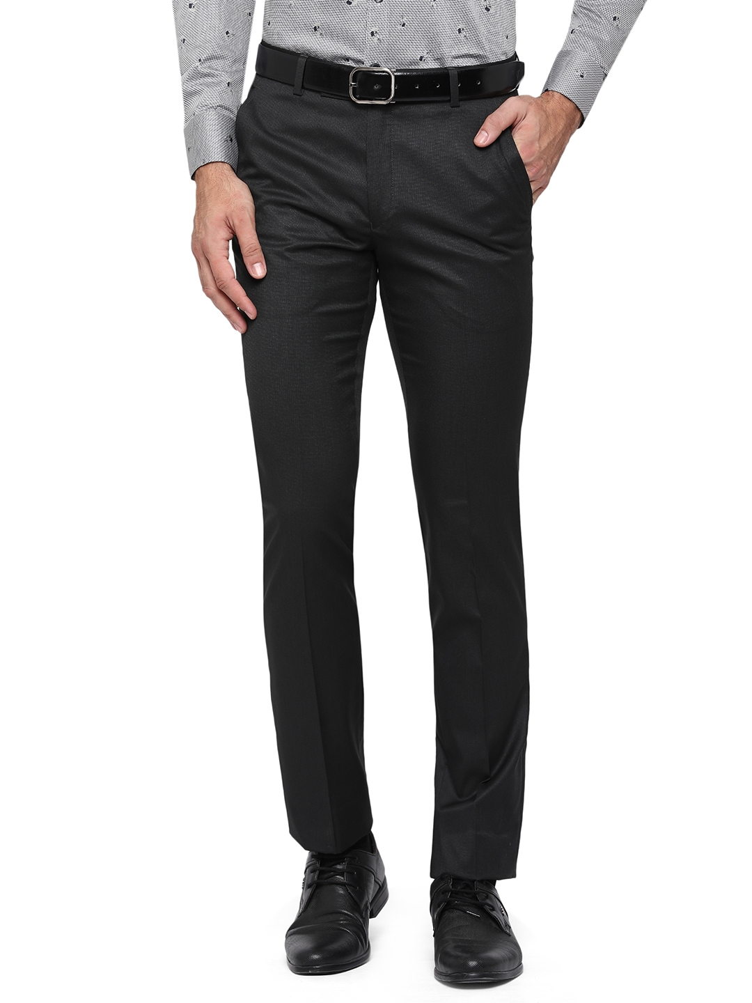 Greenfibre | Cigarette Grey Solid Slim Fit Formal Trouser | Greenfibre 0
