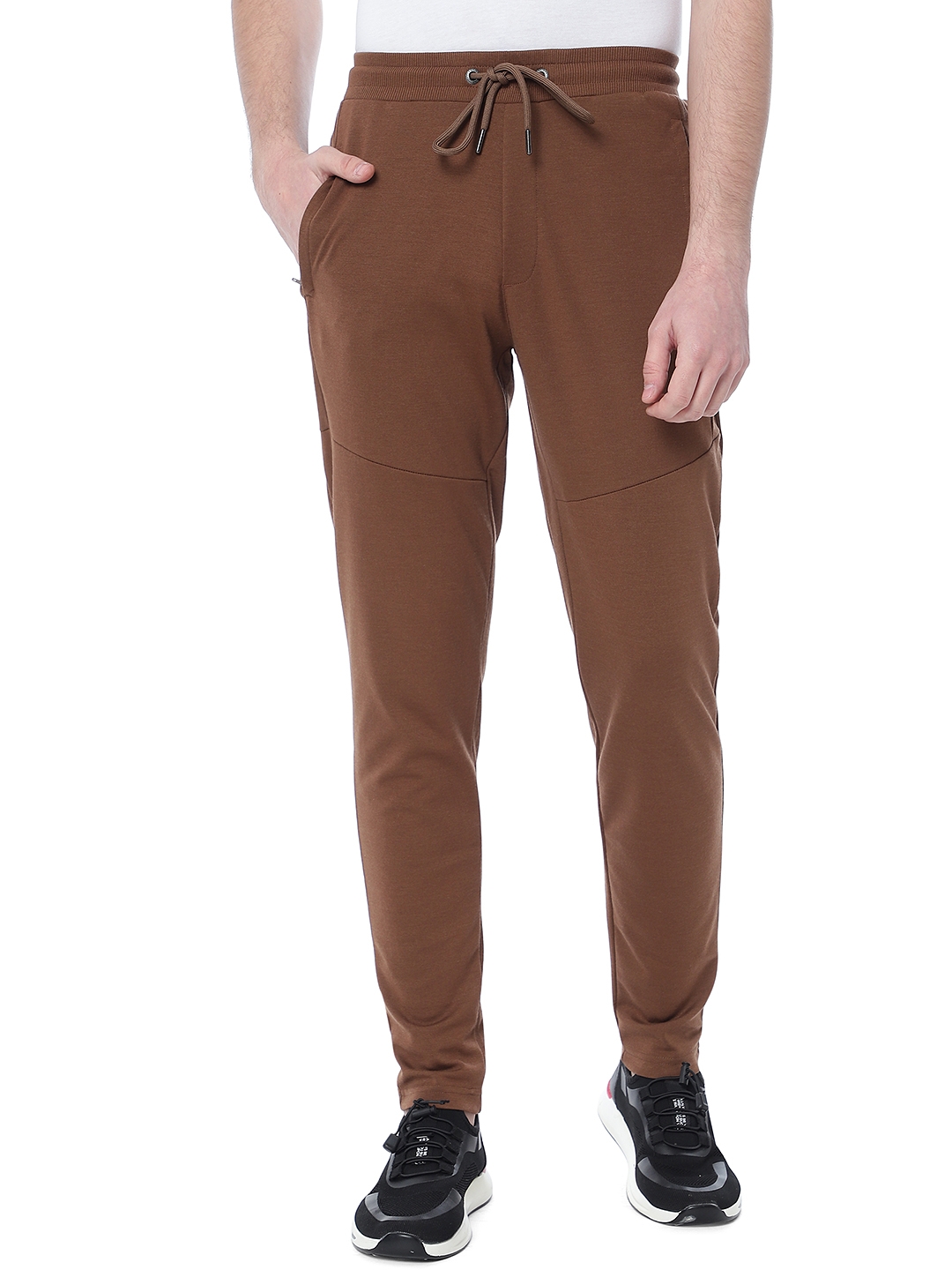 Greenfibre | Coffee Brown Solid Slim Fit Track Pant | Greenfibre 0