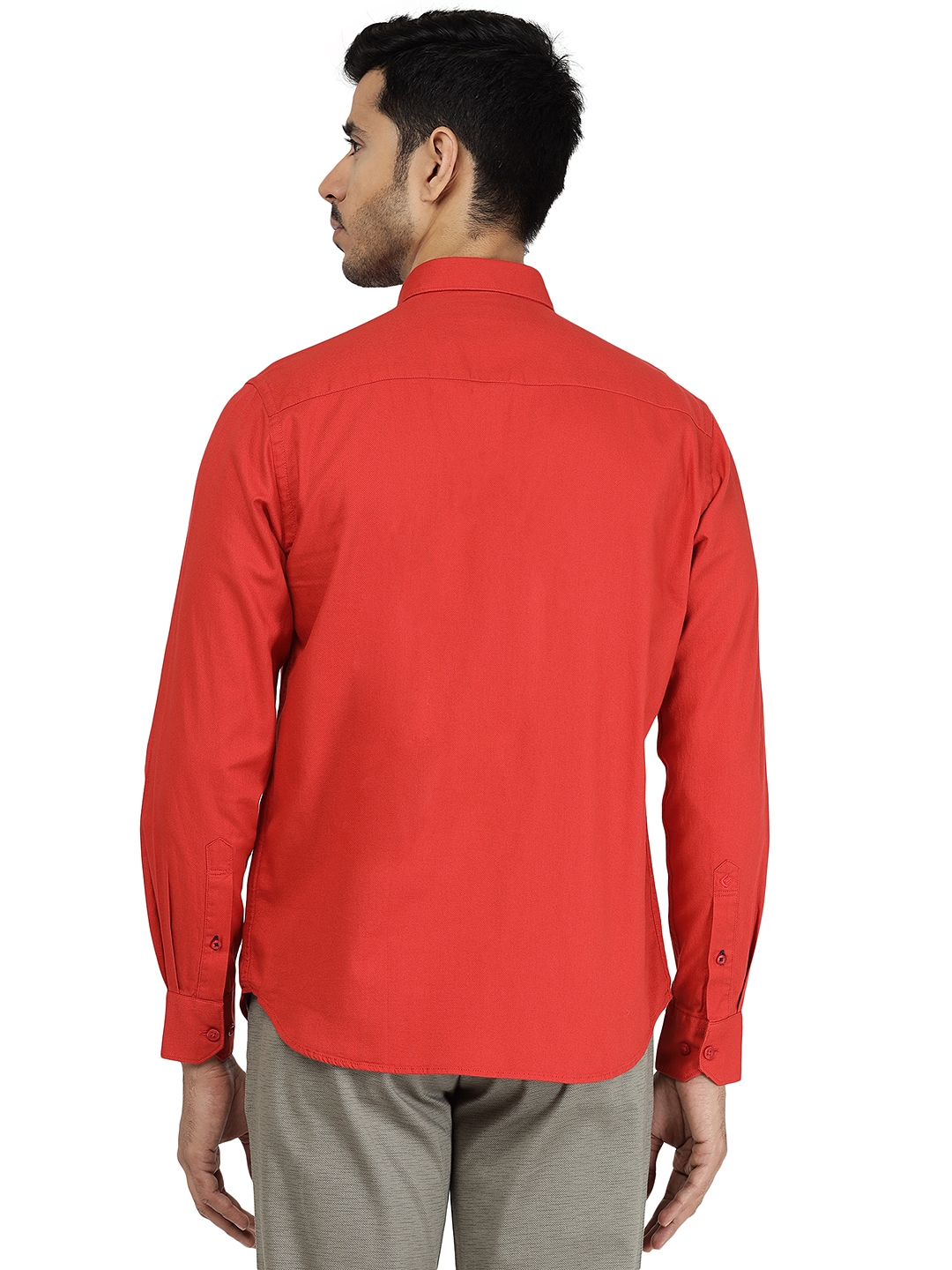 Greenfibre | Paprika Red Solid Classic Fit Casual Shirt | Greenfibre 2