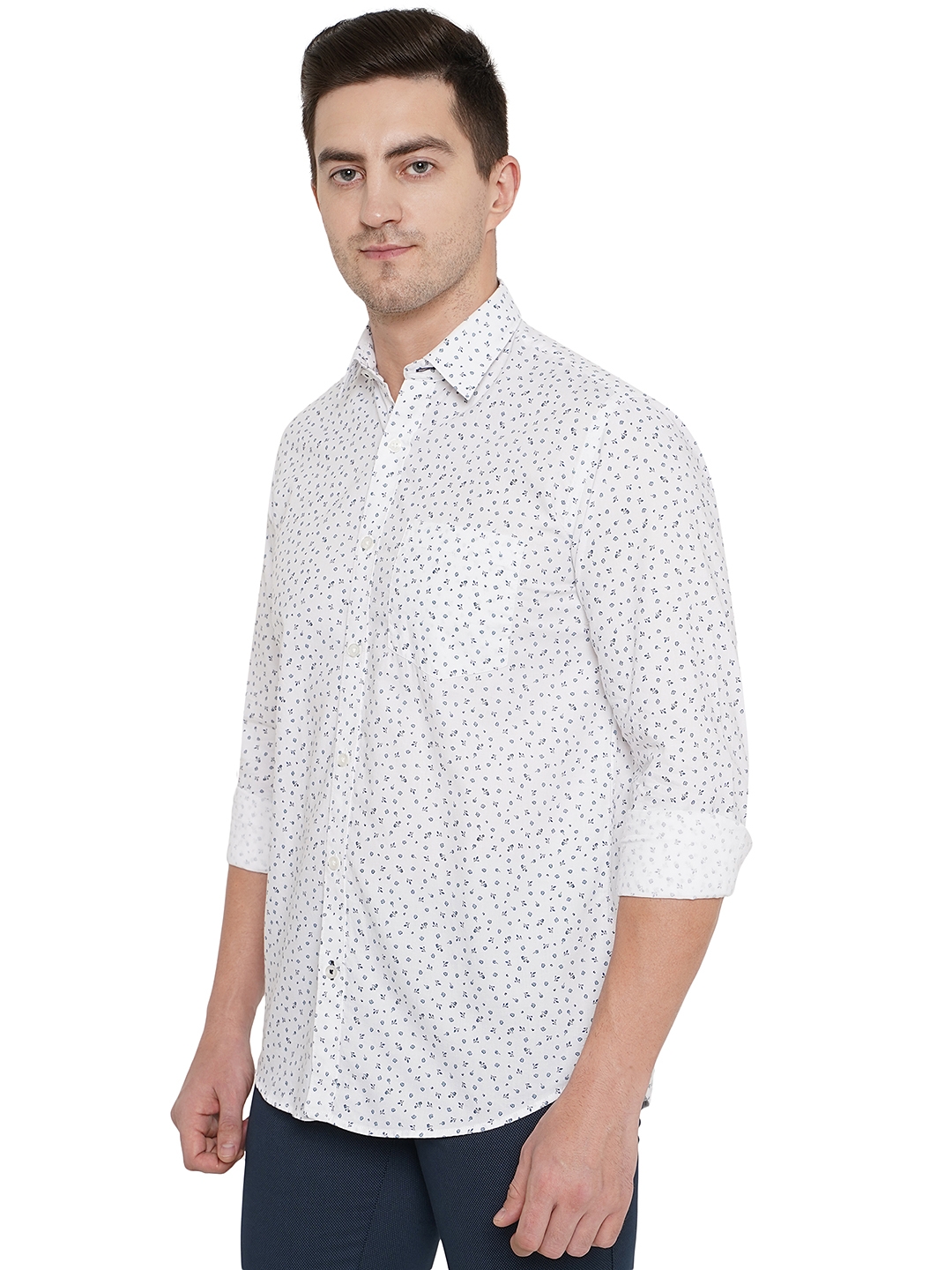 Greenfibre | White Printed Smart Fit Casual Shirt | Greenfibre 1