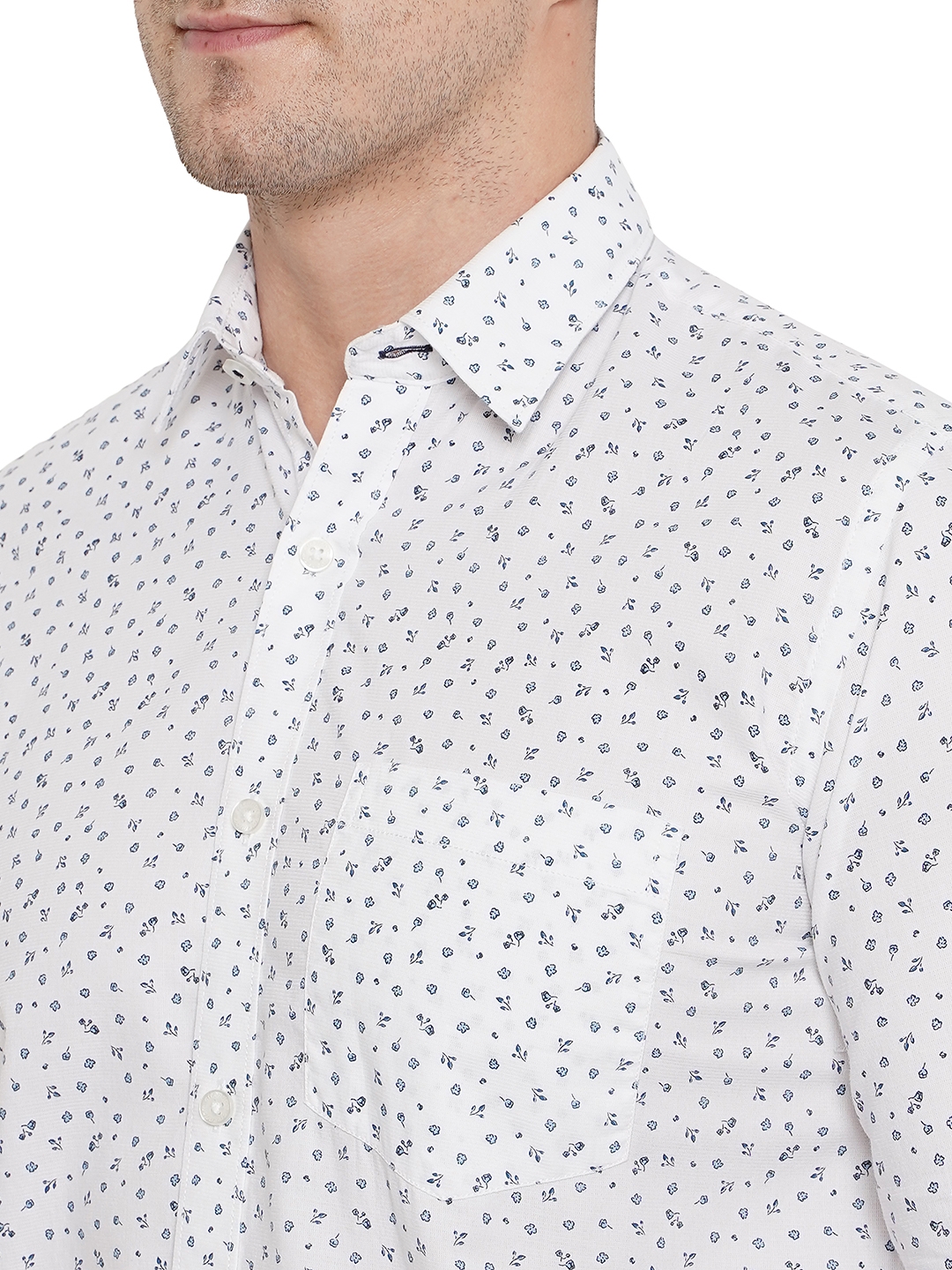 Greenfibre | White Printed Smart Fit Casual Shirt | Greenfibre 4