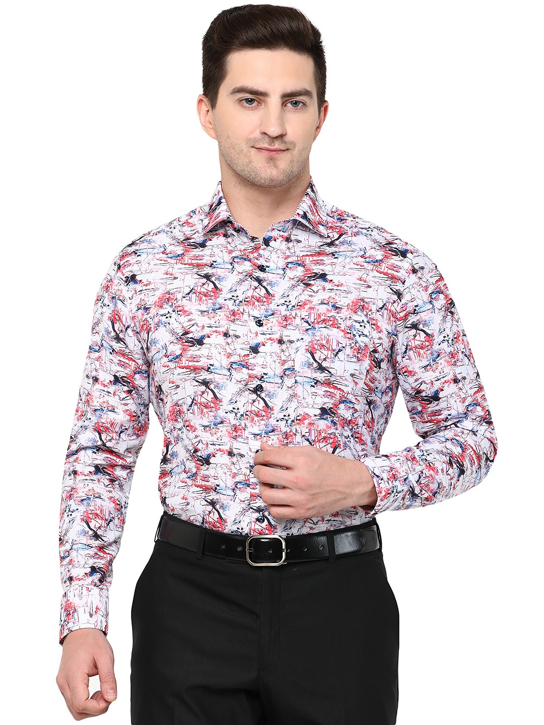 Multicolor Printed Slim Fit Party Wear Shirt | Greenfibre