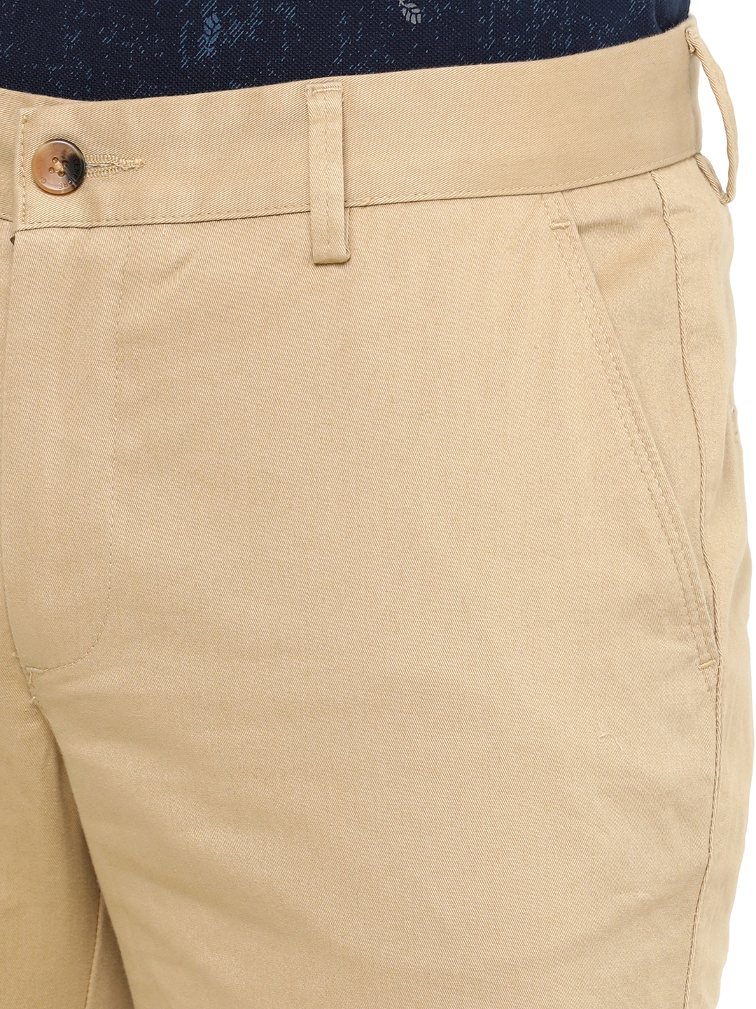 Greenfibre | Beige Solid Super Slim Fit Casual Trouser | Greenfibre 4