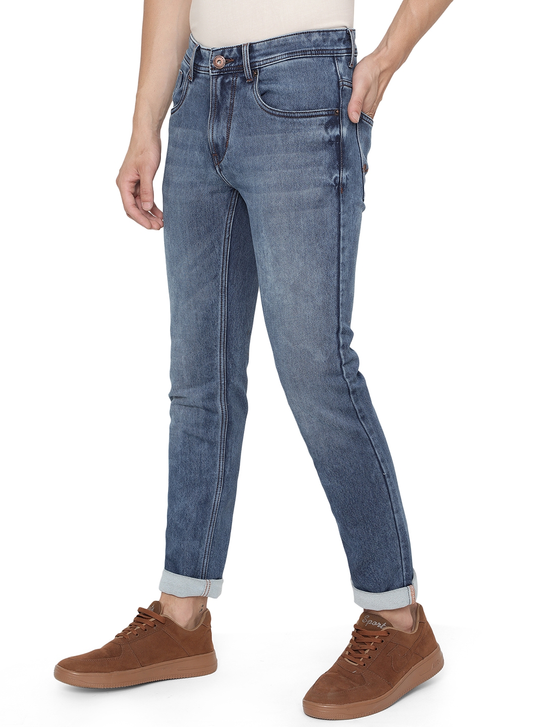 Greenfibre | Ink Blue Washed Narrow Fit Jeans | Greenfibre 1