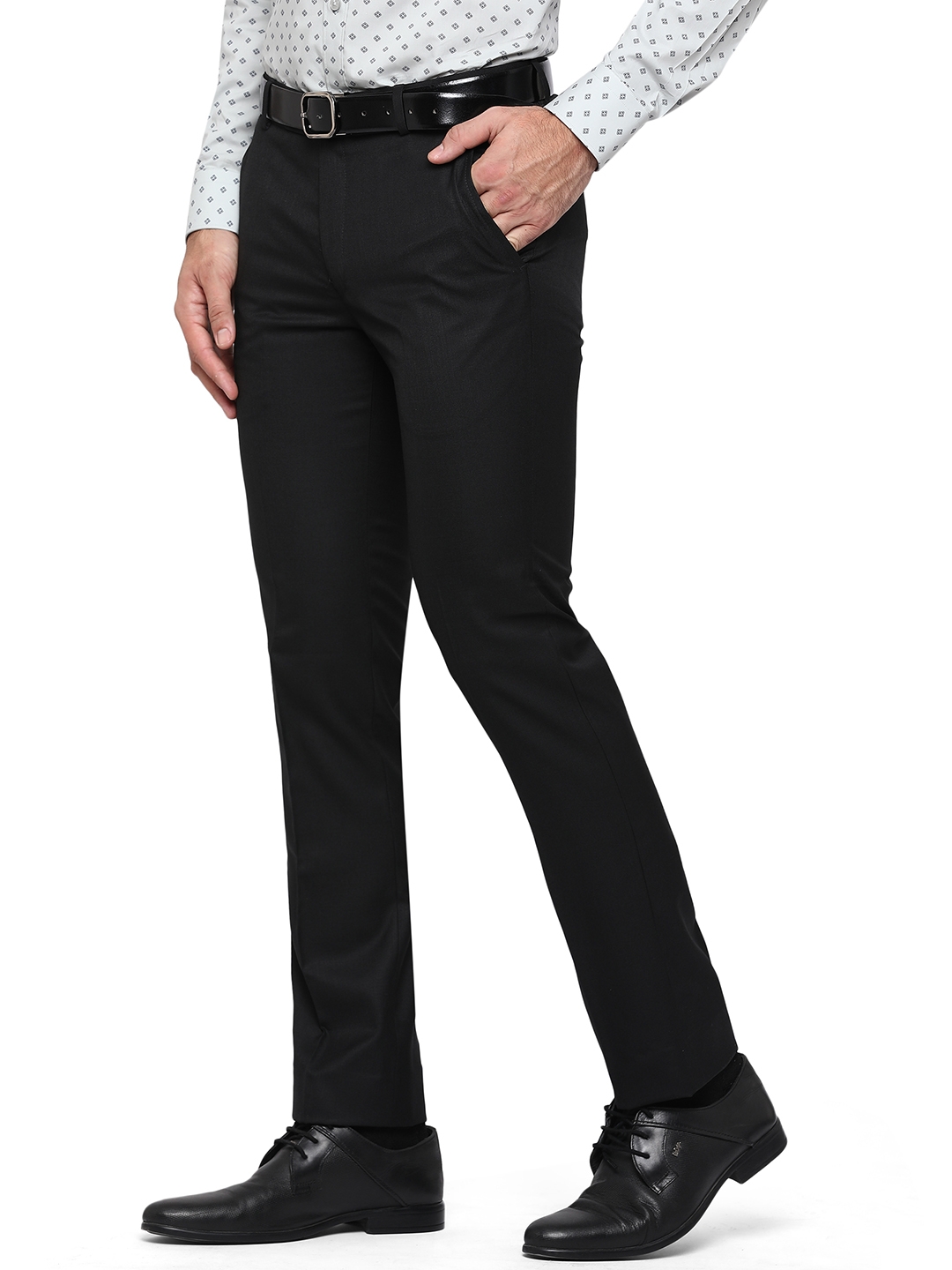 Greenfibre | Black Solid Slim Fit Formal Trouser | Greenfibre 1