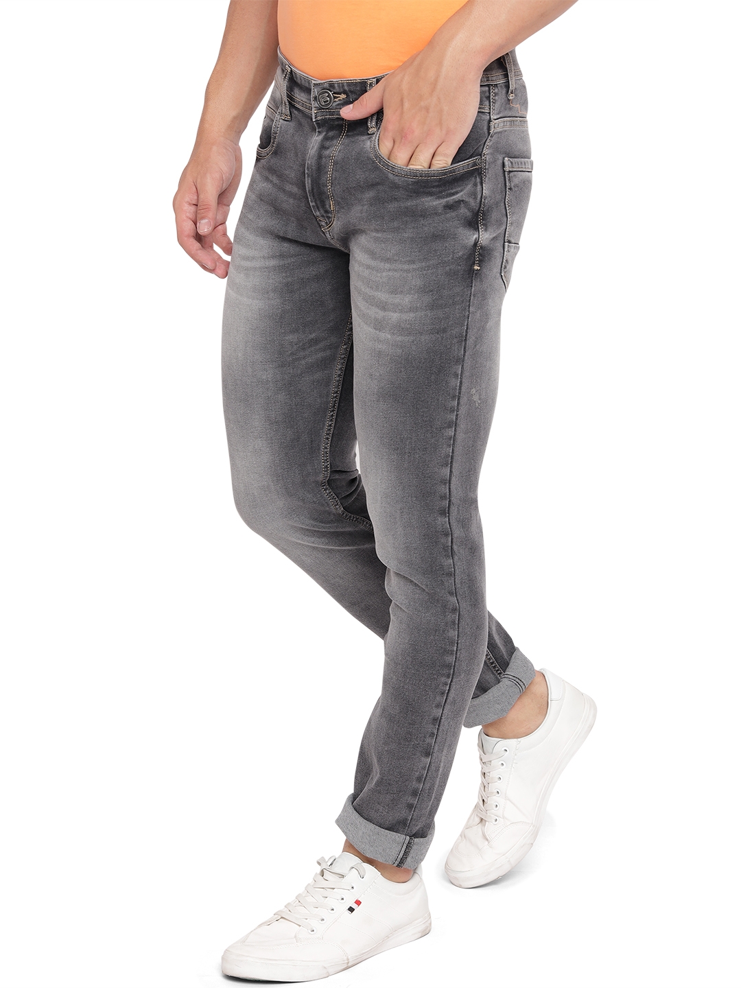 Greenfibre | Forest Grey Solid Narrow Fit Jeans | Greenfibre 1