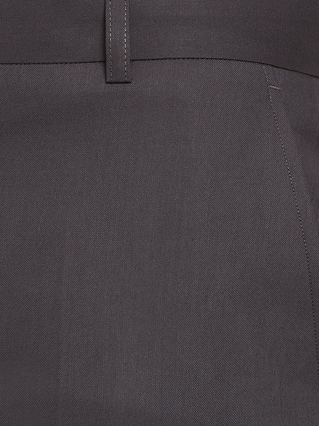 Dark Grey Solid Classic Fit Formal Trouser | Greenfibre