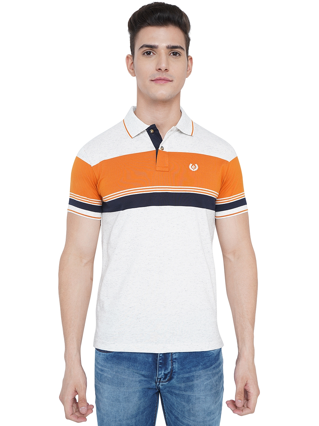 Greenfibre | White Striped Slim Fit Polo T-Shirt | Greenfibre 0