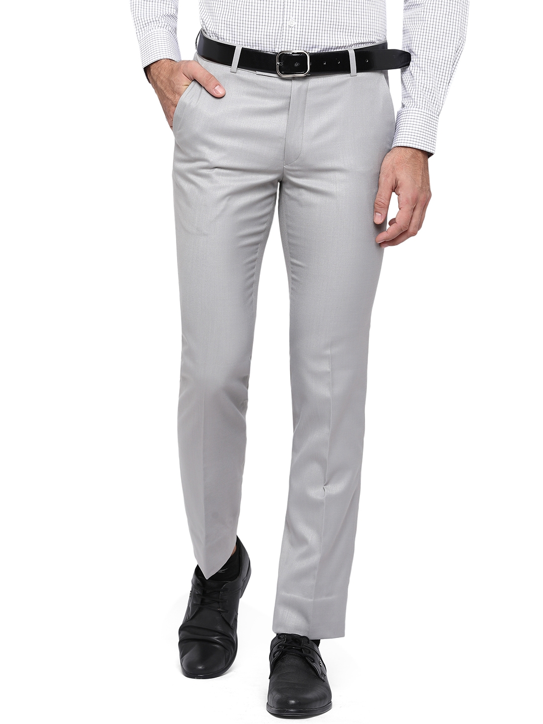 Greenfibre | Ansh Grey Solid Slim Fit Formal Trouser | Greenfibre 0