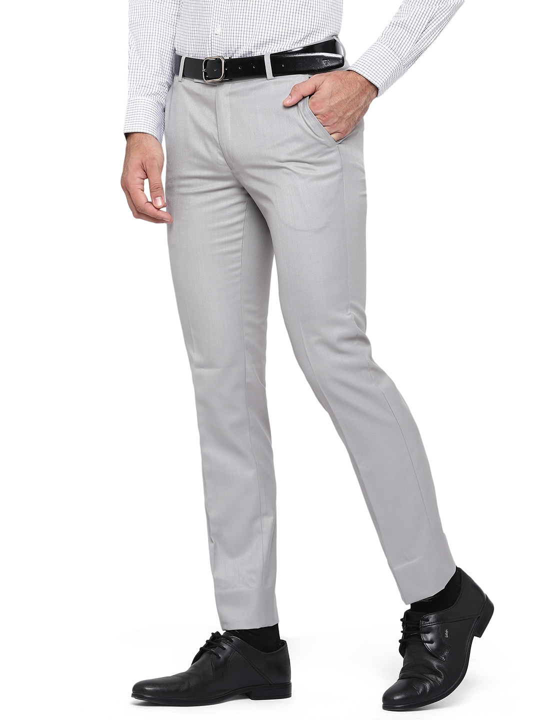 Greenfibre | Ansh Grey Solid Slim Fit Formal Trouser | Greenfibre 1