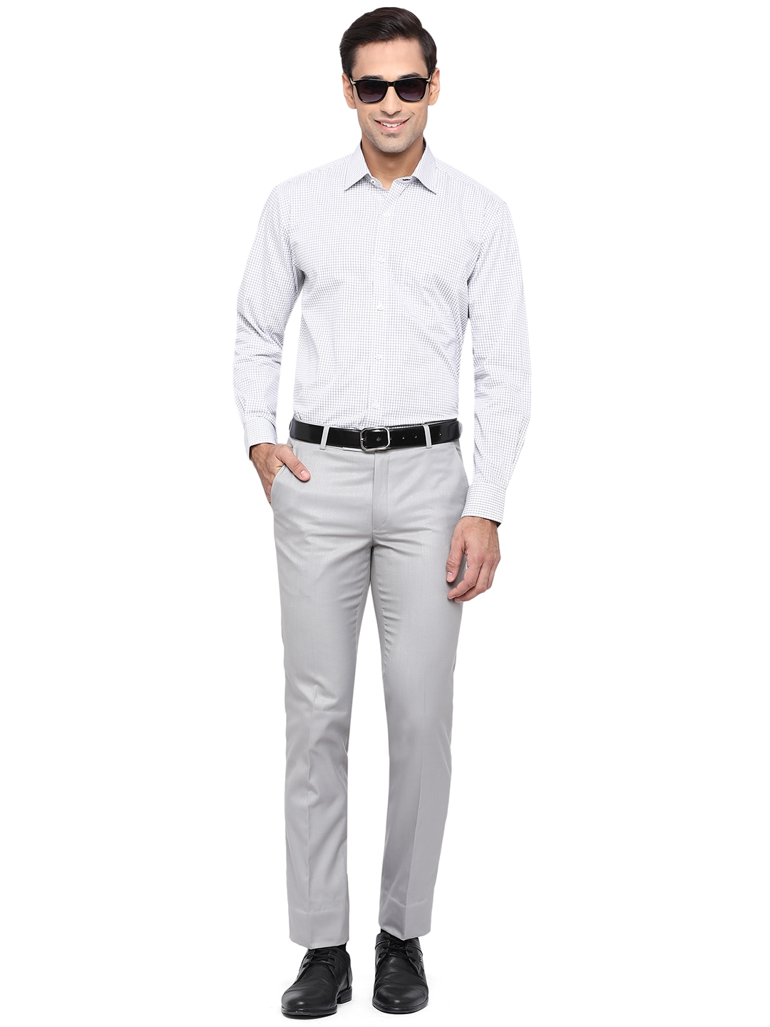 Greenfibre | Ansh Grey Solid Slim Fit Formal Trouser | Greenfibre 3