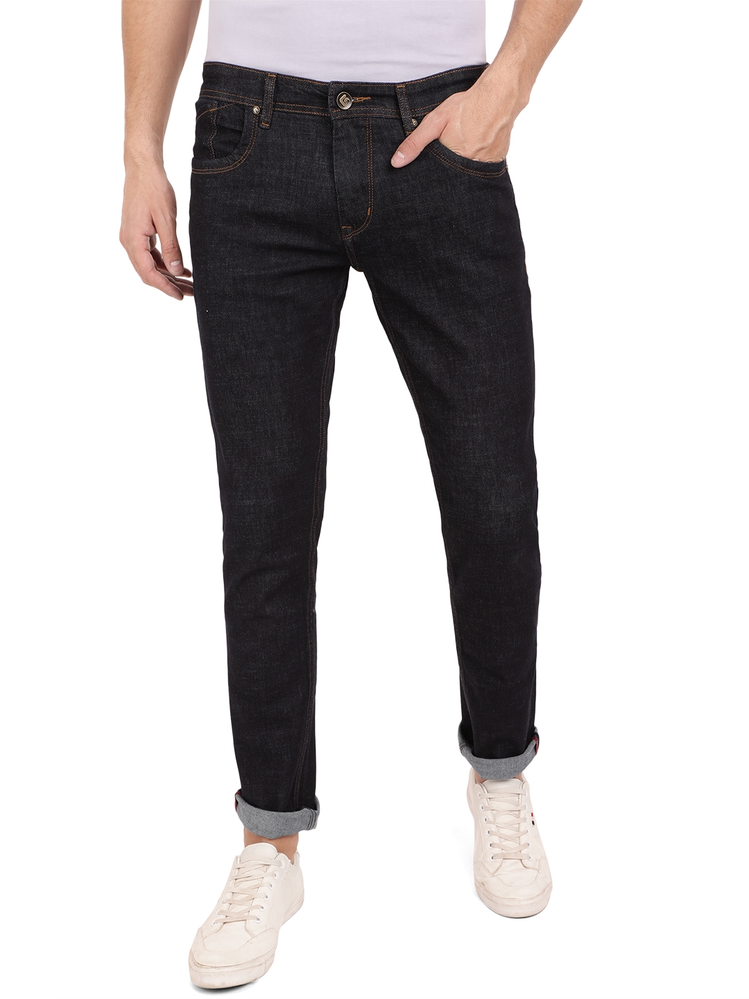 Greenfibre | Dark Indigo Blue Solid Narrow Fit Jeans | Greenfibre 0