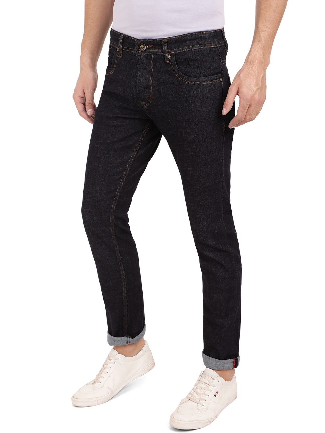 Greenfibre | Dark Indigo Blue Solid Narrow Fit Jeans | Greenfibre 1