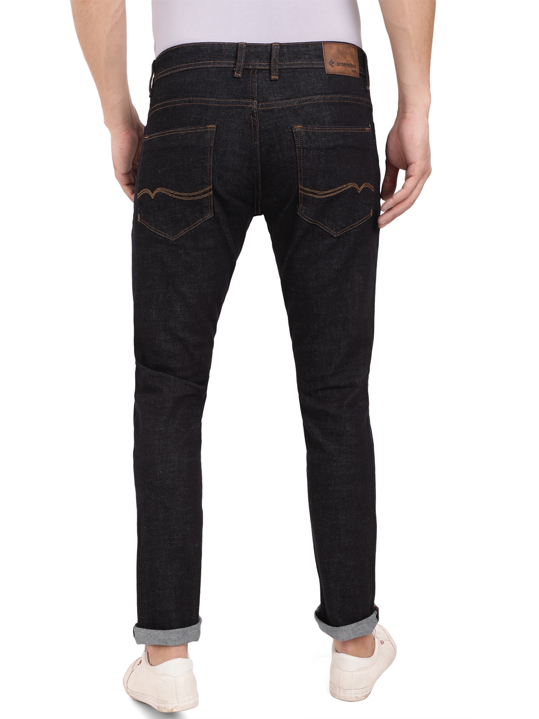 Greenfibre | Dark Indigo Blue Solid Narrow Fit Jeans | Greenfibre 2