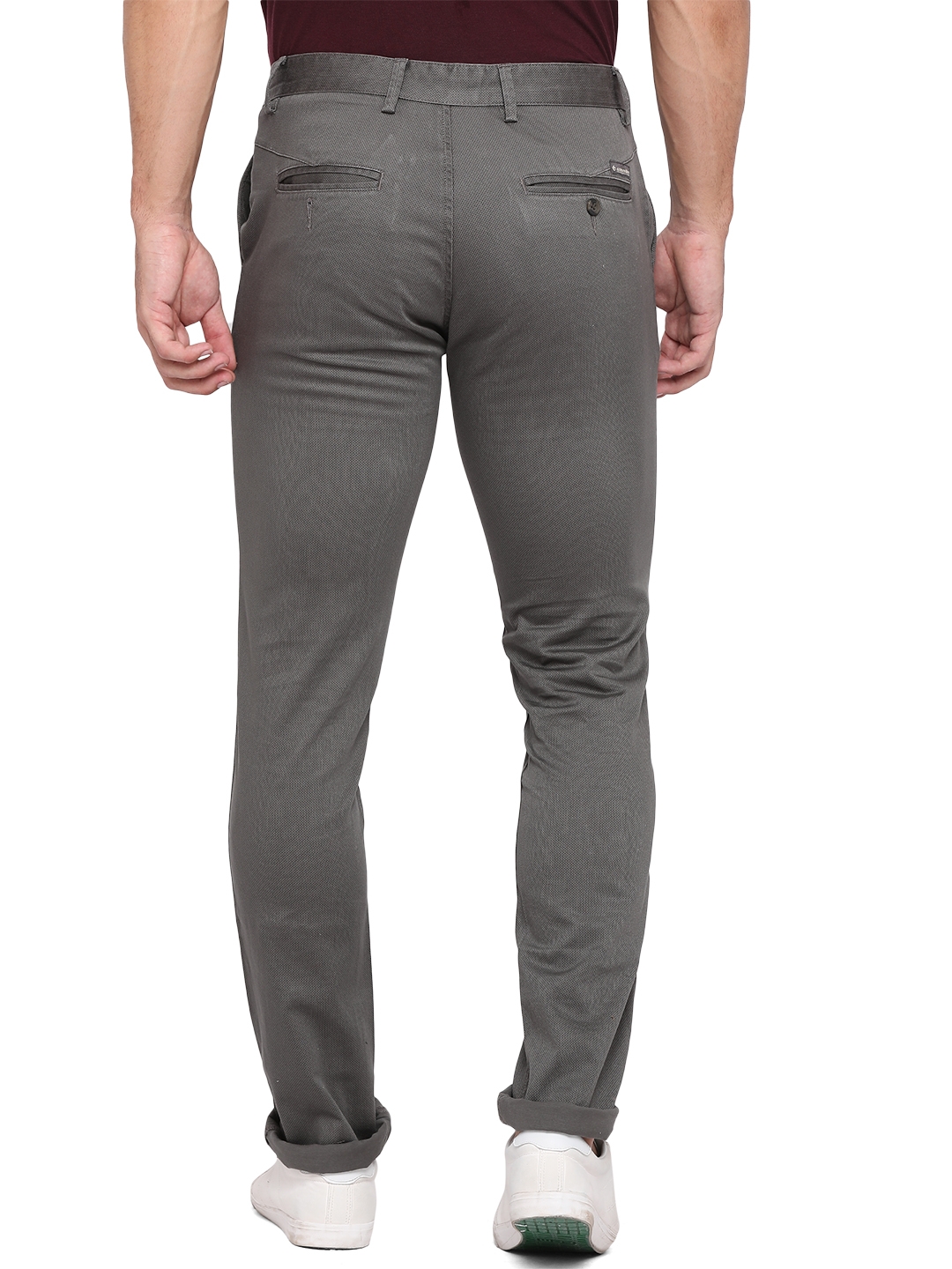 Greenfibre | Grey Solid Slim Fit Casual Trouser | Greenfibre 2