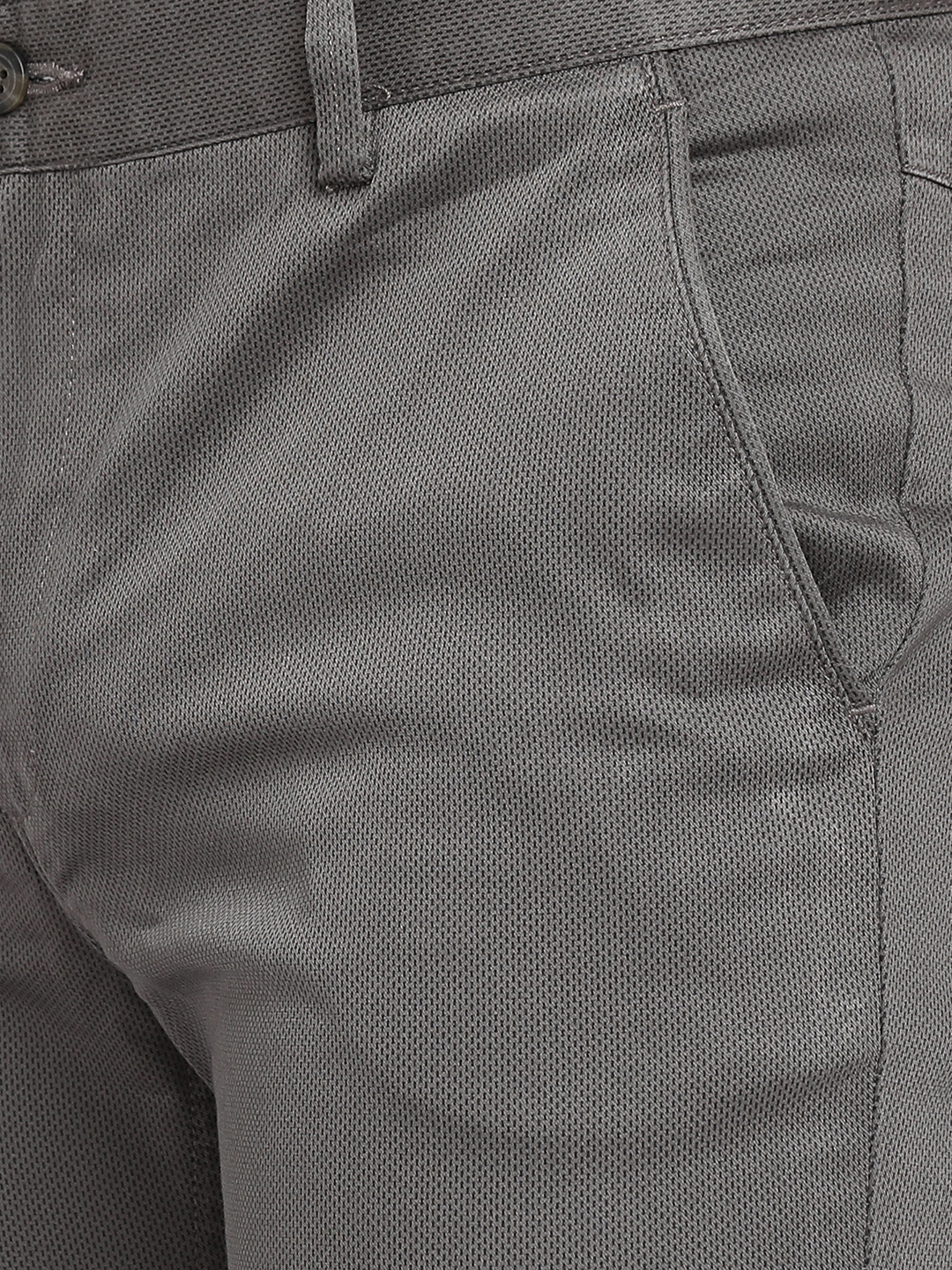 Greenfibre | Grey Solid Slim Fit Casual Trouser | Greenfibre 4