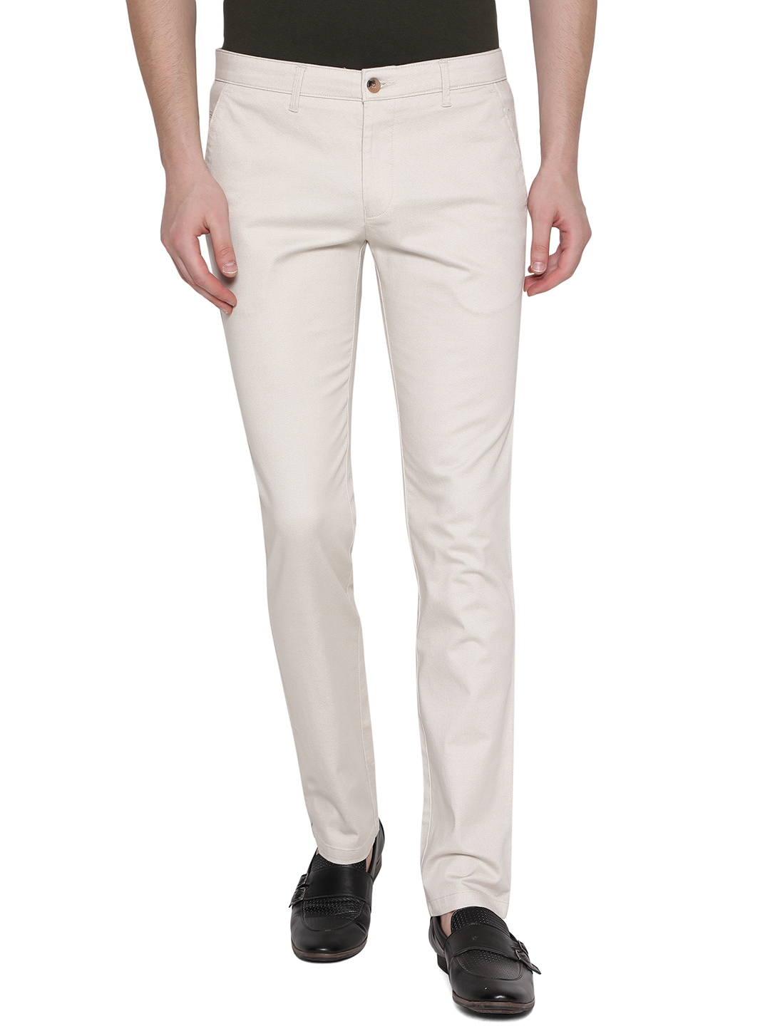 Greenfibre | Fawn Solid Super Slim Fit Casual Trouser | Greenfibre 0