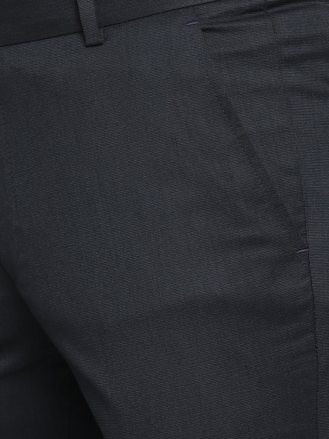 Dark Blue Solid Slim Fit Formal Trouser | Greenfibre