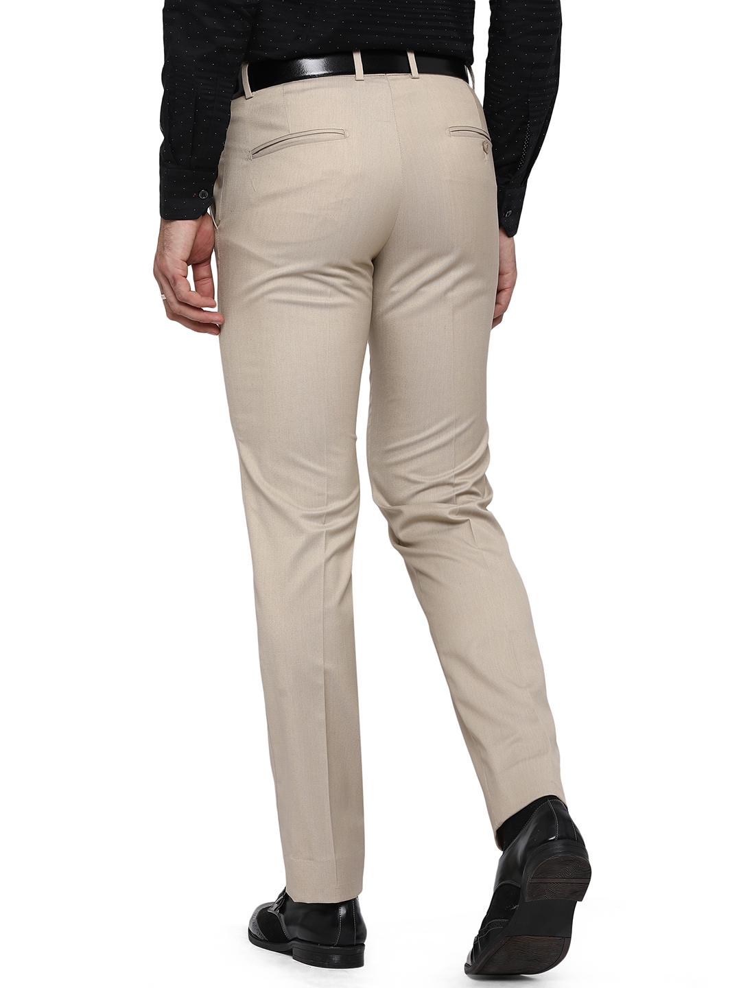 Greenfibre | Beige Solid Slim Fit Formal Trouser | Greenfibre 2